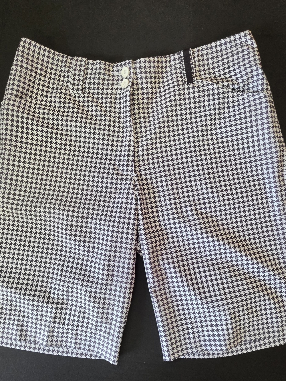 Nike Black and White Houndstooth Bermuda Shorts